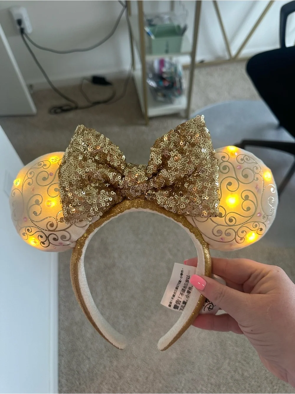 Gold Sequin ear headband -